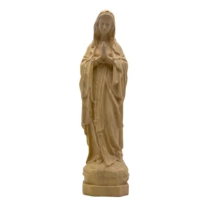 Statue Notre-Dame de Lourdes – Résine creuse imitation bois – Finition naturelle