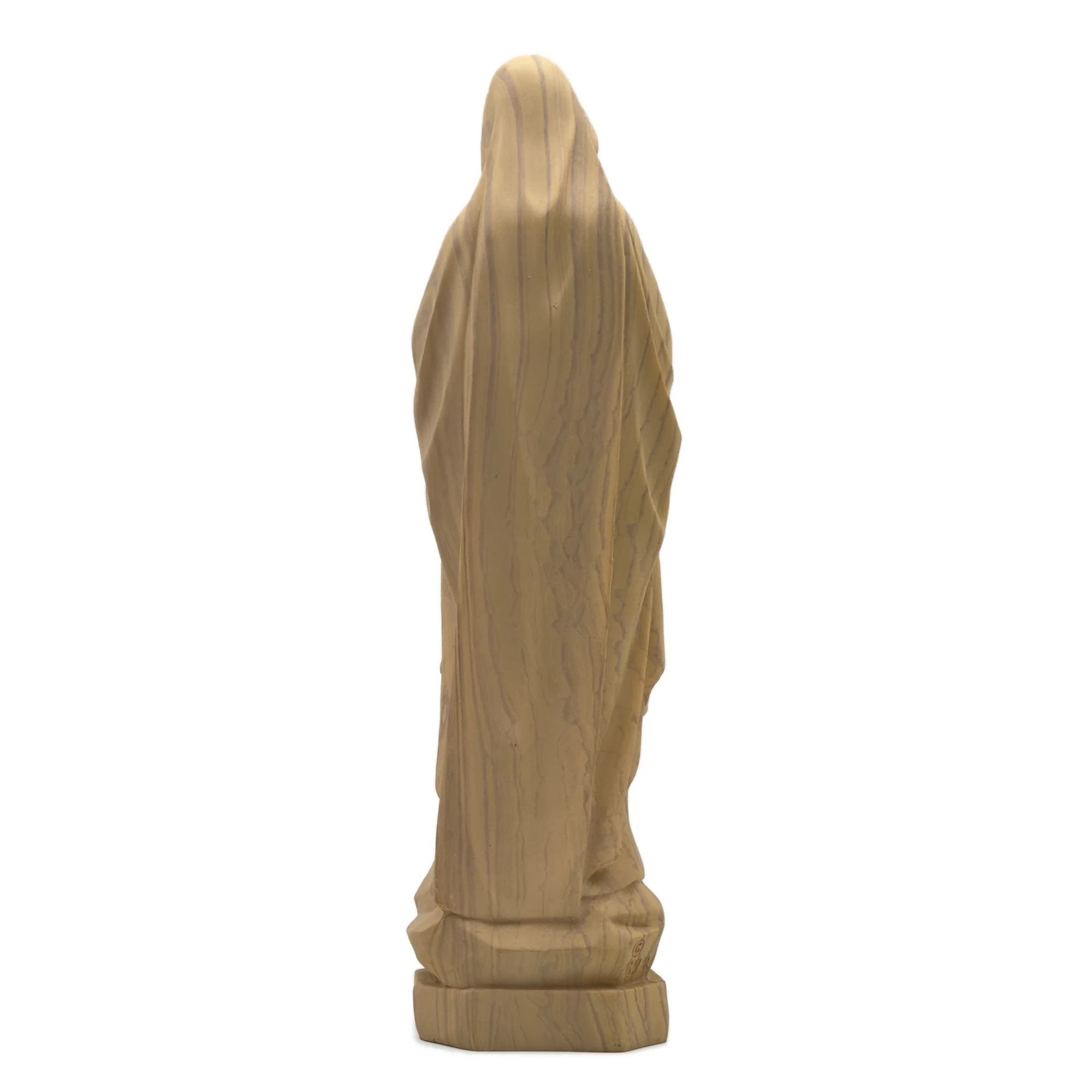 Statue Notre-Dame de Lourdes – Résine creuse imitation bois – Finition naturelle