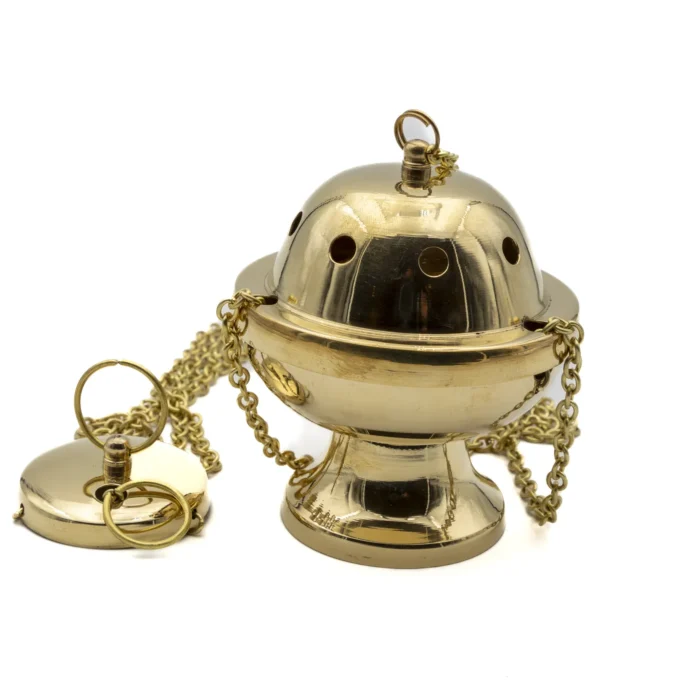 Petit encensoir en laiton – couvercle bombé