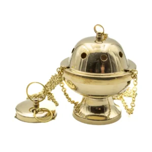 Encensoir compact en laiton – finition brillante