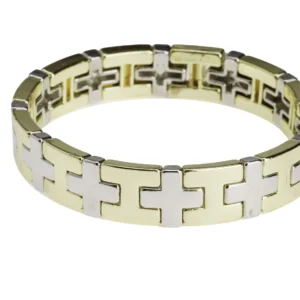 Bracelet maillons croix bicolore – Leo & Geo