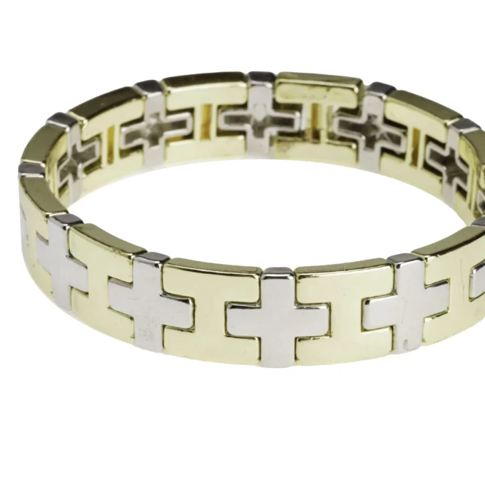 Bracelet maillons croix bicolore – Leo & Geo