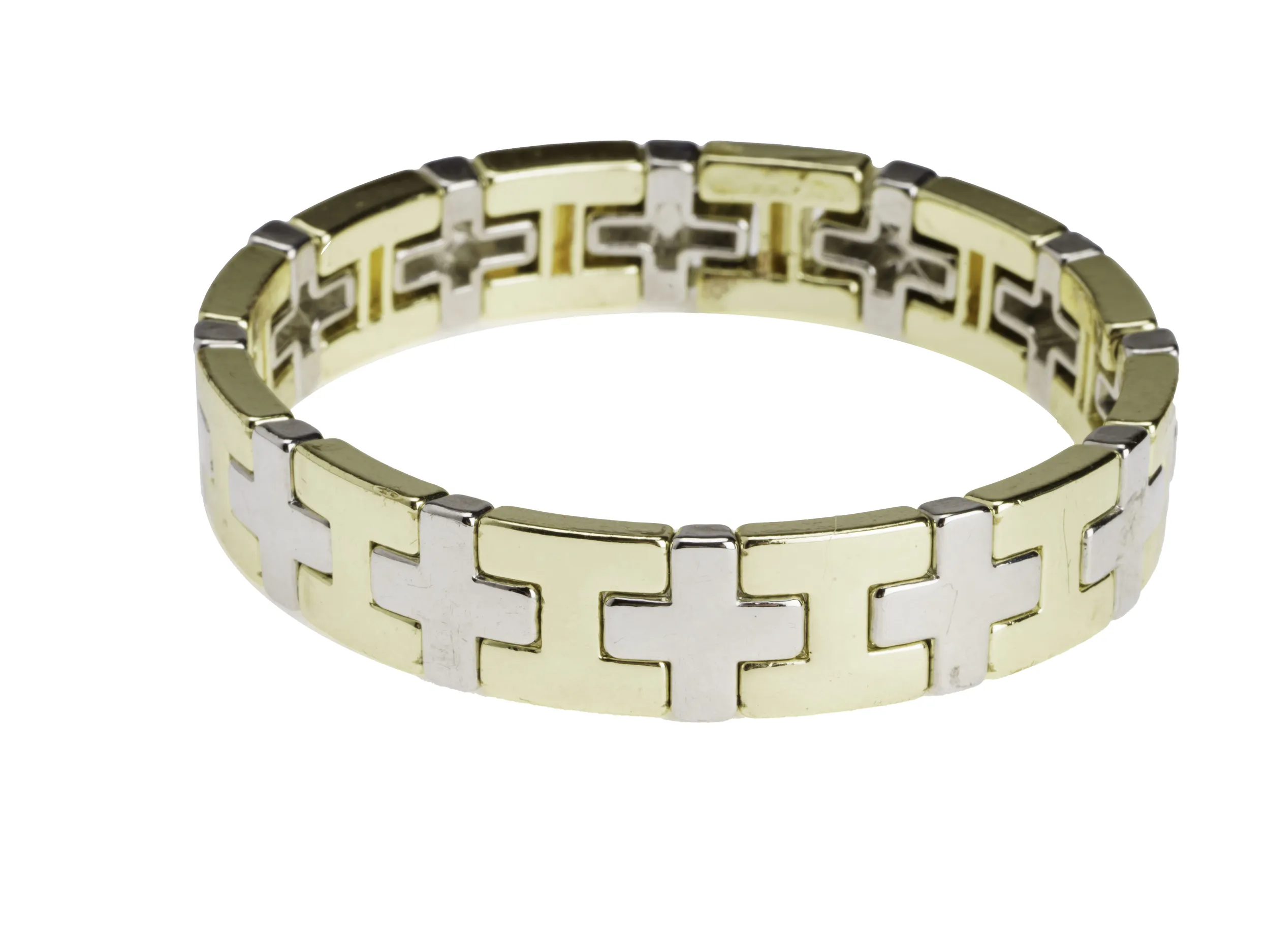 Bracelet maillons croix bicolore – Leo & Geo