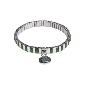 Bracelet émail vert médaille Vierge – Leo & Geo