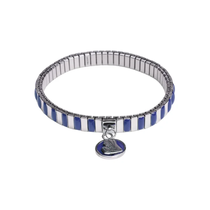 Bracelet émail bleu médaille Vierge – Leo & Geo