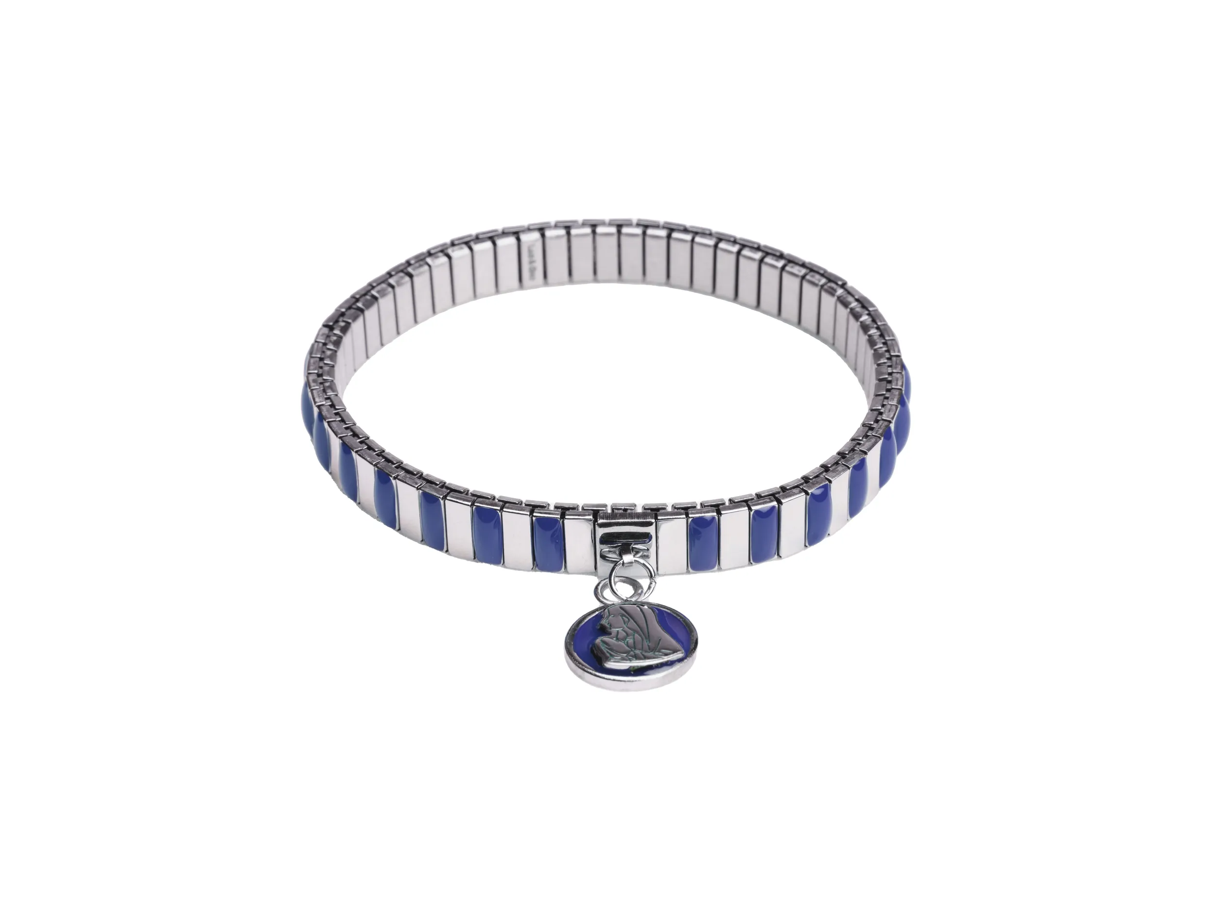 Bracelet émail bleu médaille Vierge – Leo & Geo