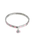 bracelet métal argenté et rose
