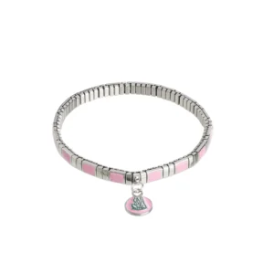 bracelet métal argenté et rose