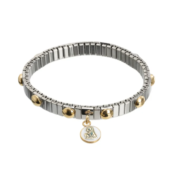 Bracelet cabochons dorés & médaille Vierge – Leo & Geo