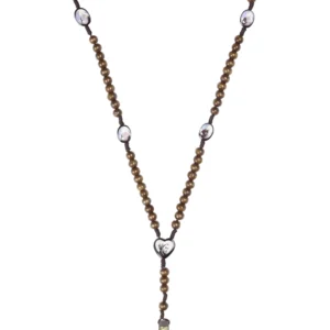 Chapelet bois – Médaillons & Crucifix doré