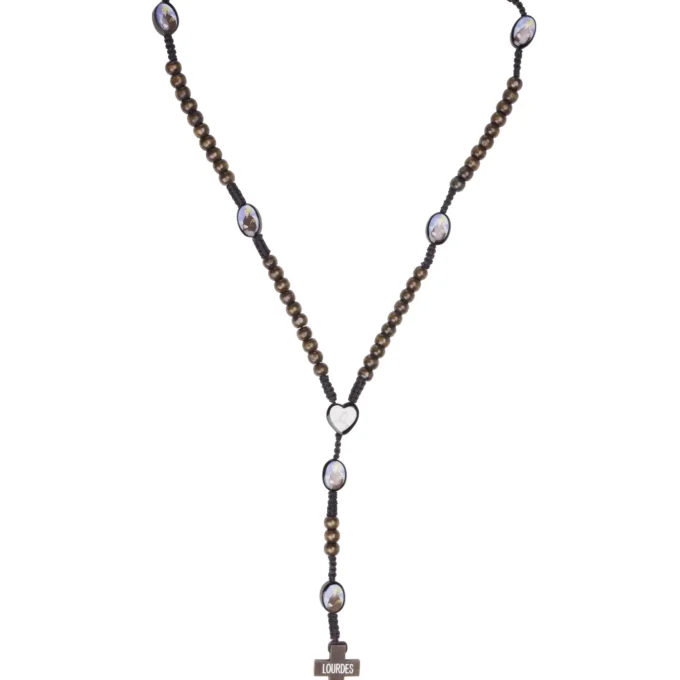 Chapelet bois – Médaillons de Lourdes