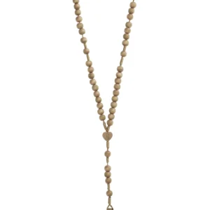 Chapelet bois naturel – Croix Lourdes