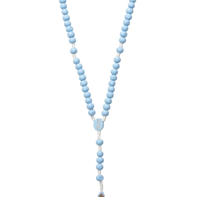Chapelet bois bleu enfant – Croix de Lourdes