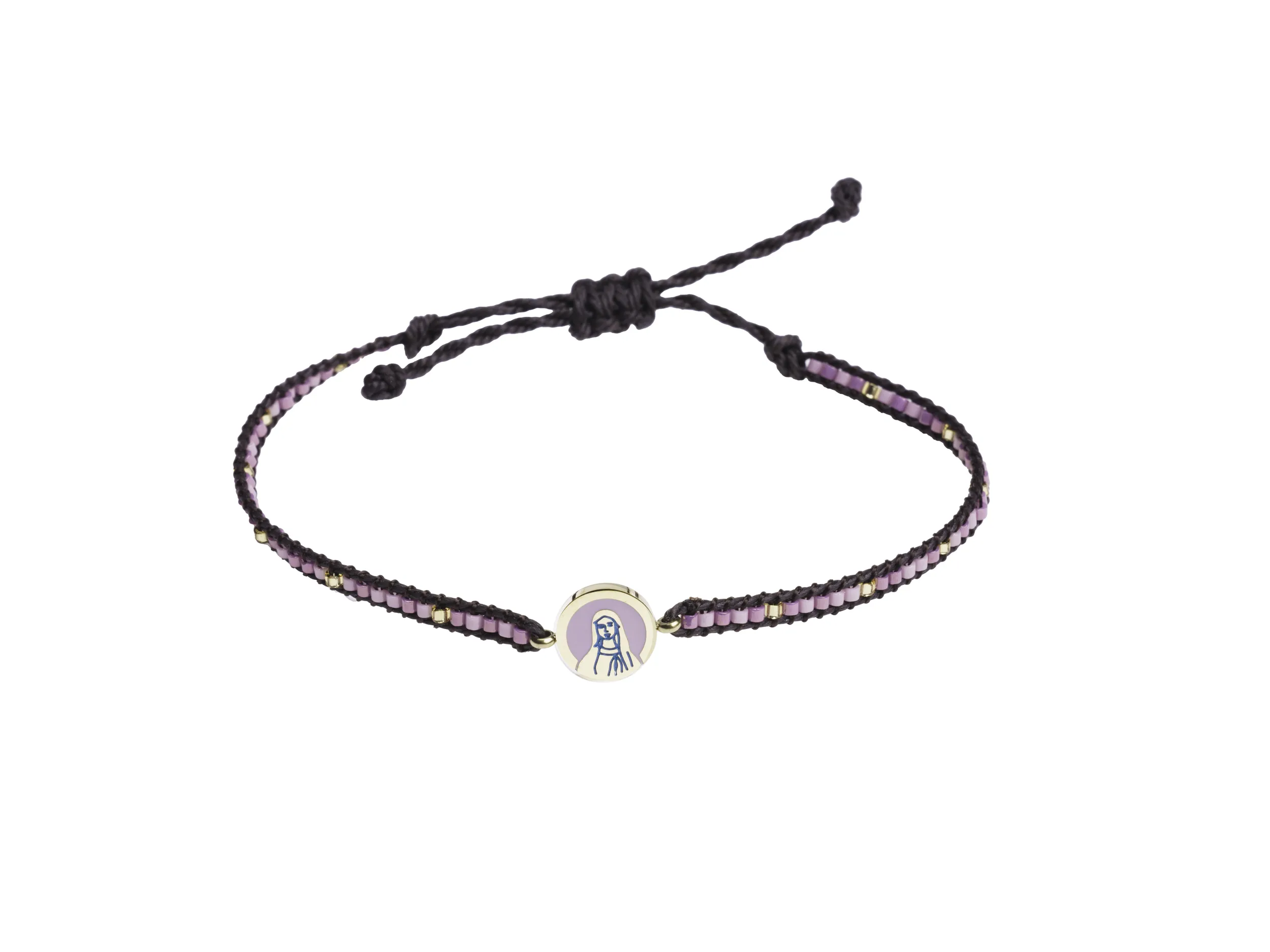 Bracelet chaîne acier perles multicolores & médaille Vierge – Leo & Geo