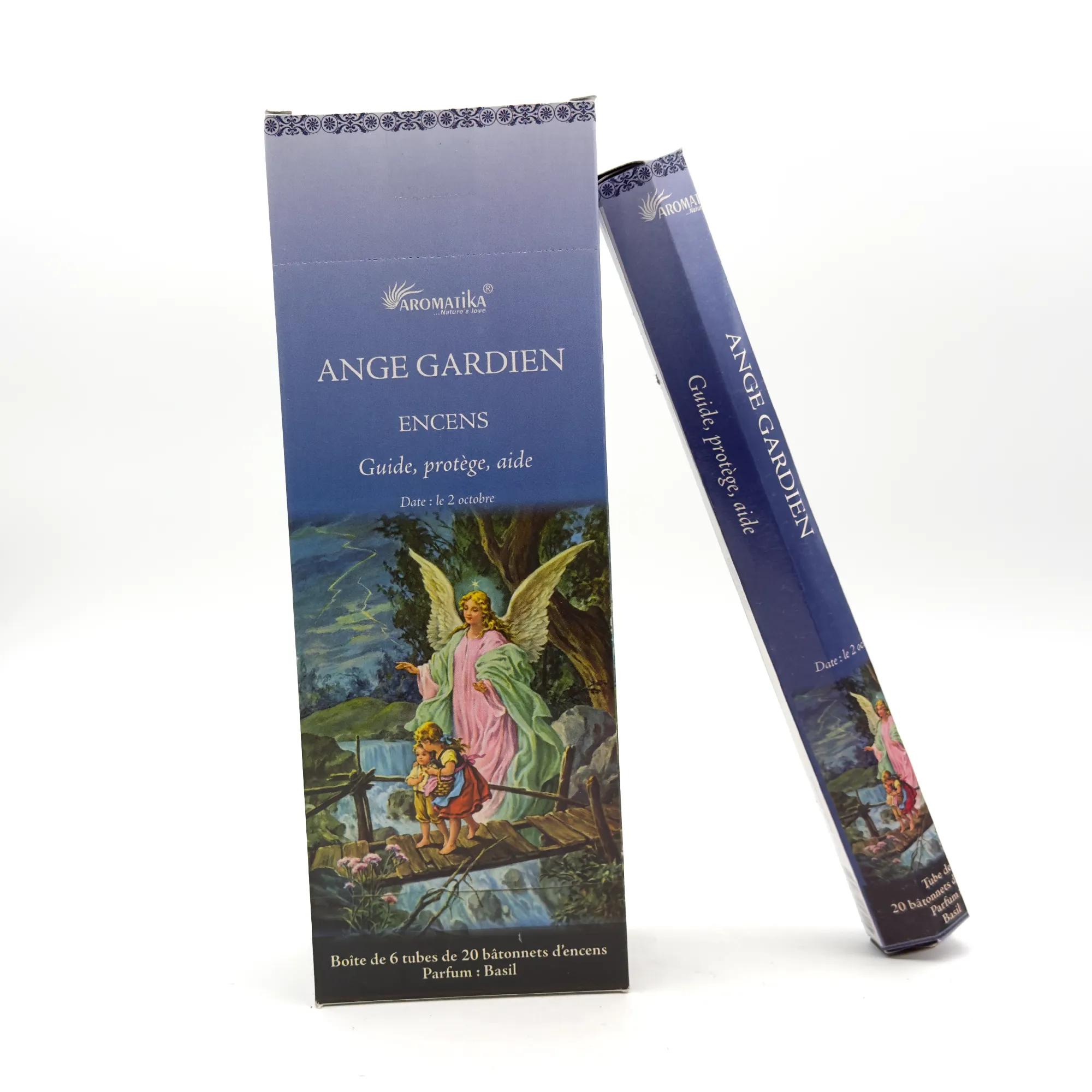 Encens Religieux Naturel - Ange Gardien / Basilic (Boîte de 6 tubes x 20 bâtonnets) - Aromatika