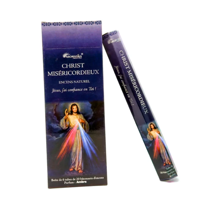 Encens Religieux Naturel - Christ Miséricordieux / Ambre (Boîte de 6 tubes x 20 bâtonnets) - Aromatika