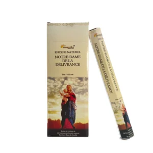 Encens Naturel Notre-Dame de la Délivrance - Parfum Rose & Vanille pour la Protection (Tube de 20 bâtonnets)