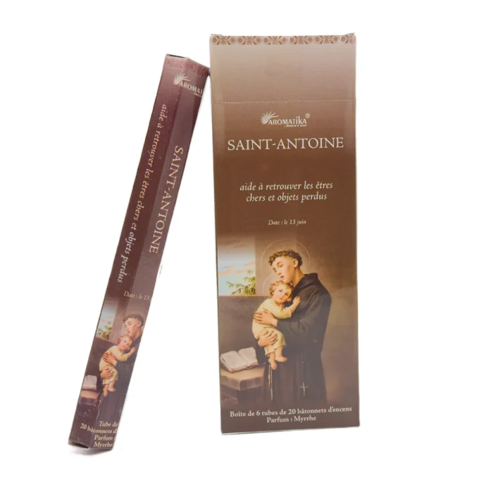Encens Religieux Naturel - Saint-Antoine / Myrrhe (Boîte de 6 tubes x 20 bâtonnets) - Aromatika