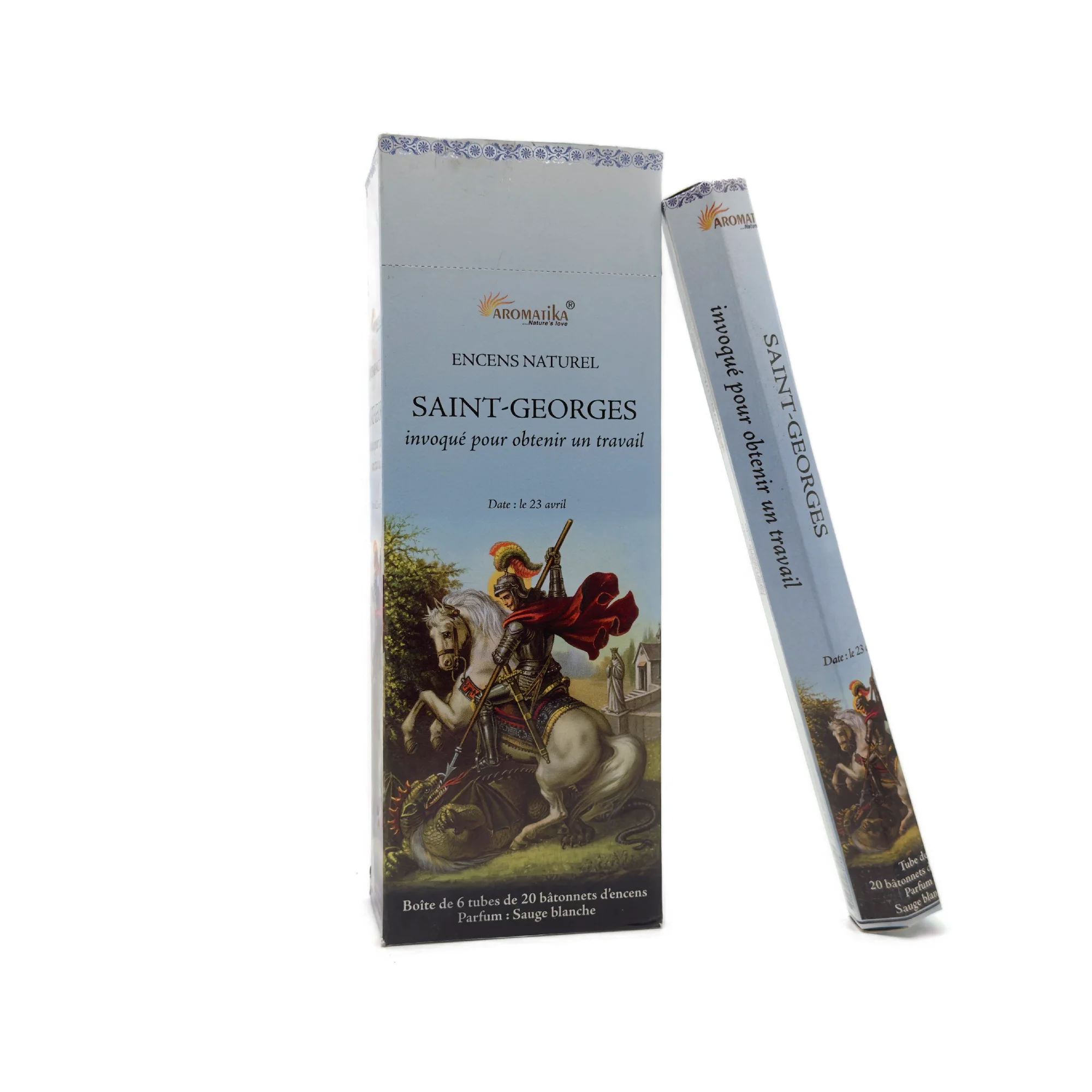 Encens Naturel Saint-Georges – "Force et Courage" – Parfum Sauge Blanche