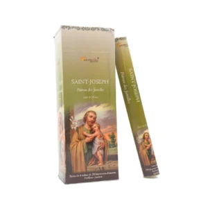 Confiez votre foyer à Saint Joseph avec cet encens au Jasmin d'Aromatika (vendu en tube ou en boîte). Une fragrance florale douce pour la prière et la paix familiale.