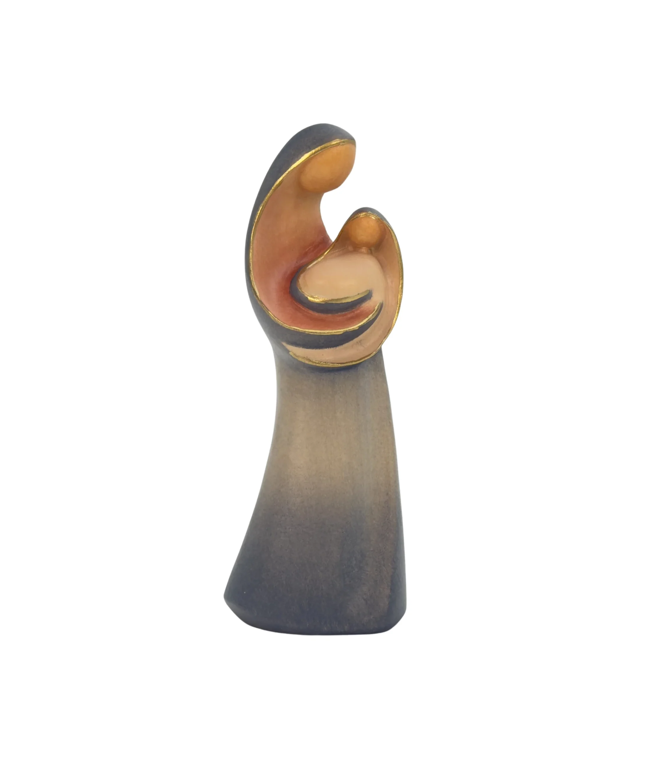 Vierge à l’Enfant sculptée en bois d'érable peint à la main