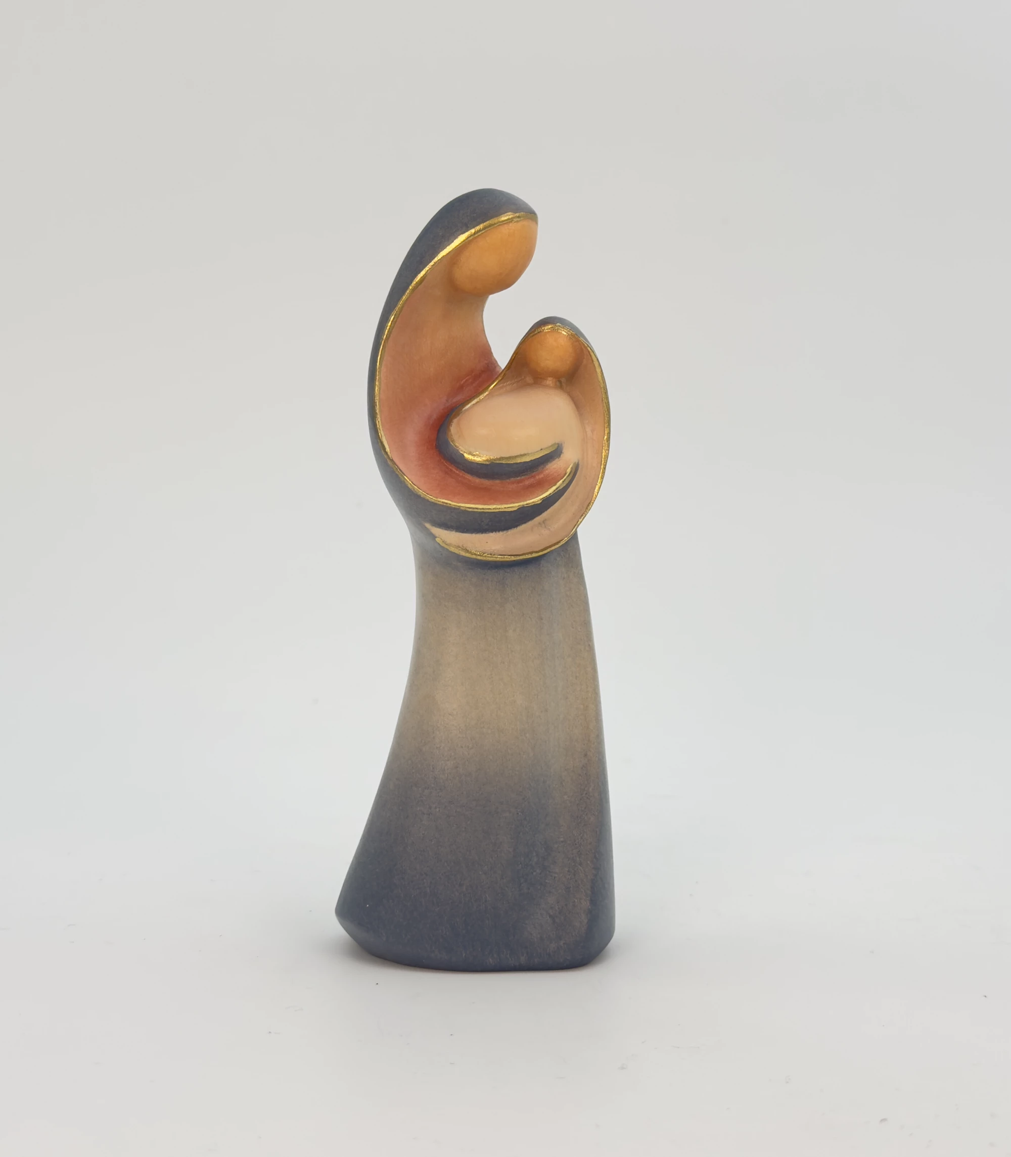 Vierge à l’Enfant sculptée en bois d'érable peint à la main – Image 2