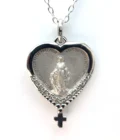 Médaille coeur la vierge miraculeuse en argent