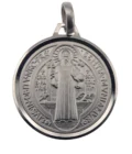 Médaille de Saint Benoît en argent massif 925 – Protection et bénédiction