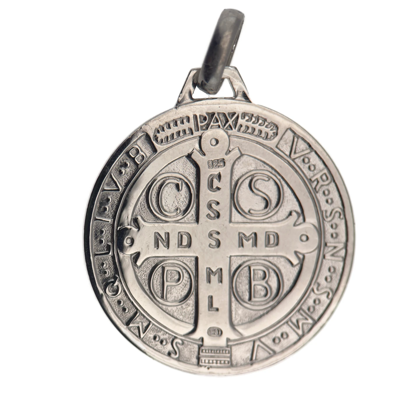 Médaille de Saint Benoît en argent massif 925 – Protection et bénédiction – Image 2