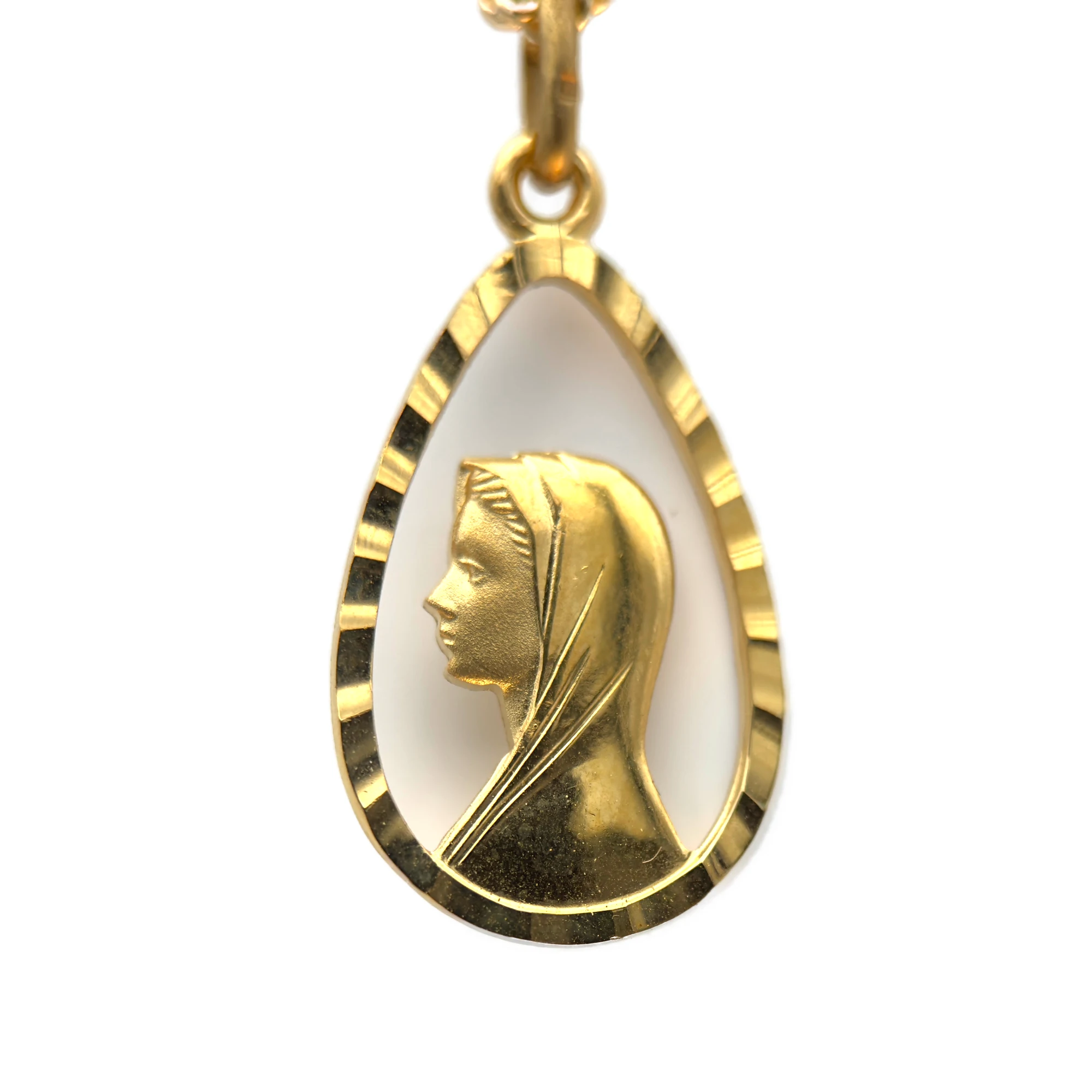 Médaille goutte Vierge en plaqué or