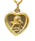 Médaille coeur Ange protecteur en Or