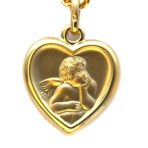 Médaille coeur Ange protecteur en Or