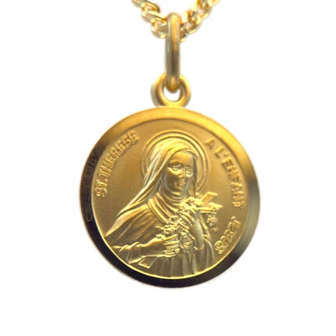 Médaille Sainte Thérèse Plaqué or