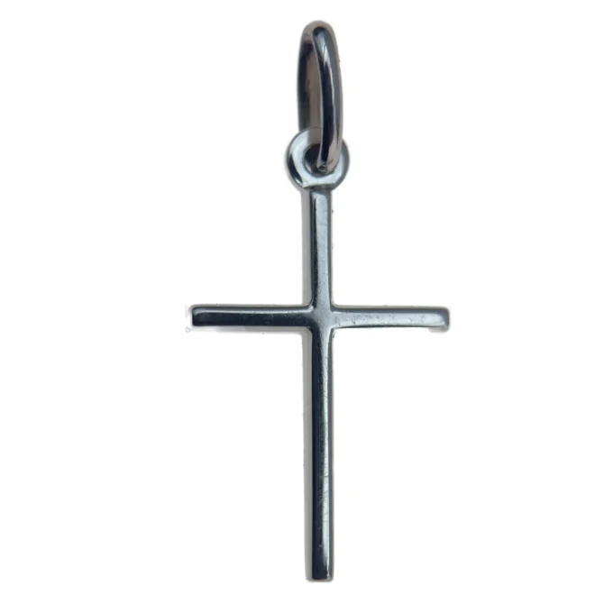 Croix fine baton en argent massif