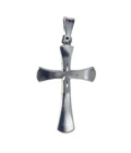 Croix en argent massif 925 – Design évasé avec étoile centrale – 20 mm