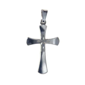 Croix en argent massif 925 – Design évasé avec étoile centrale – 20 mm