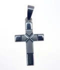 Croix brossé et poli en argent massif – Pendentif religieux contemporain