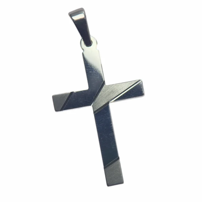 Croix moderne en argent massif 925