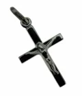 Petit crucifix poli en argent 925 – lignes épurées