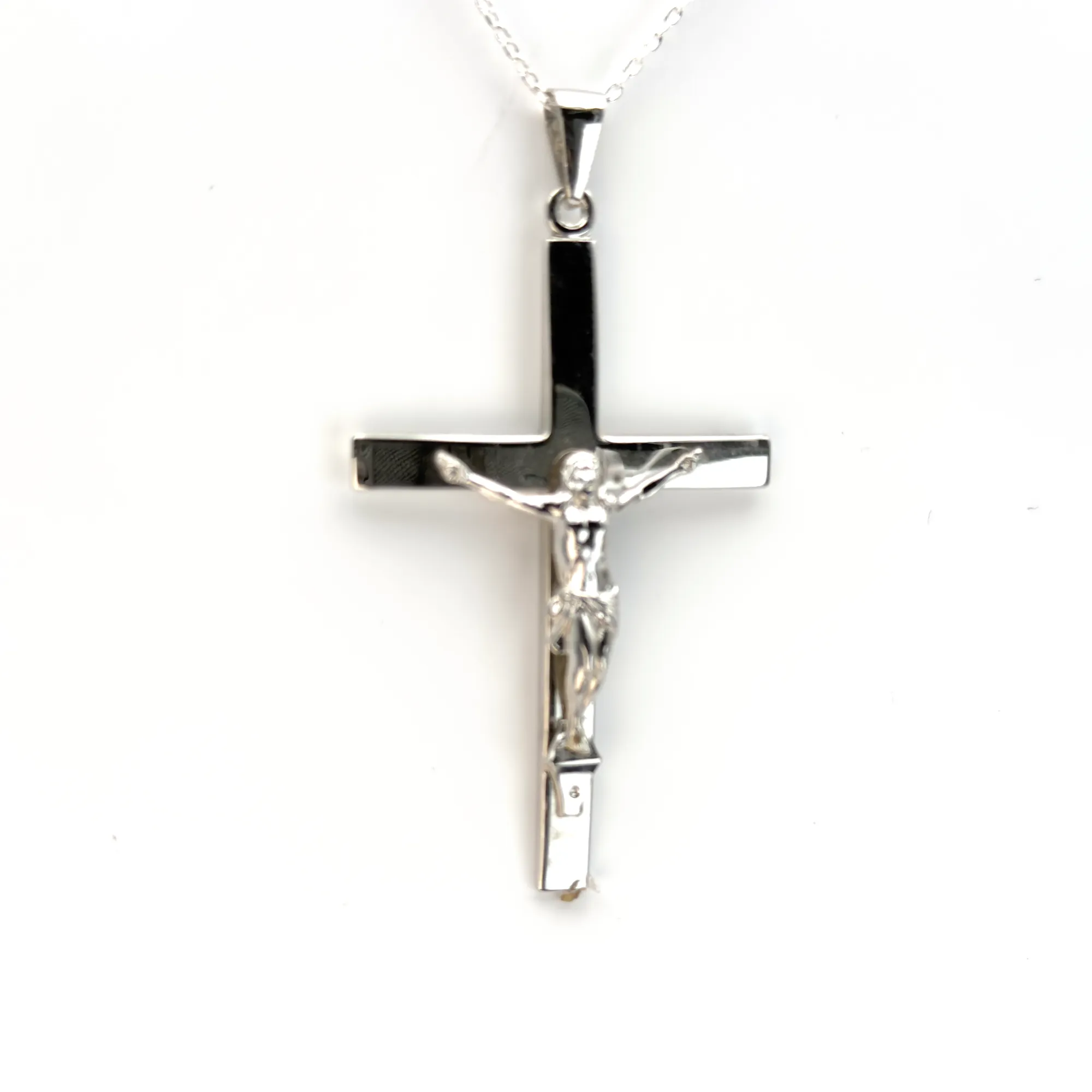 Crucifix lumineux en argent 925 – finition miroir