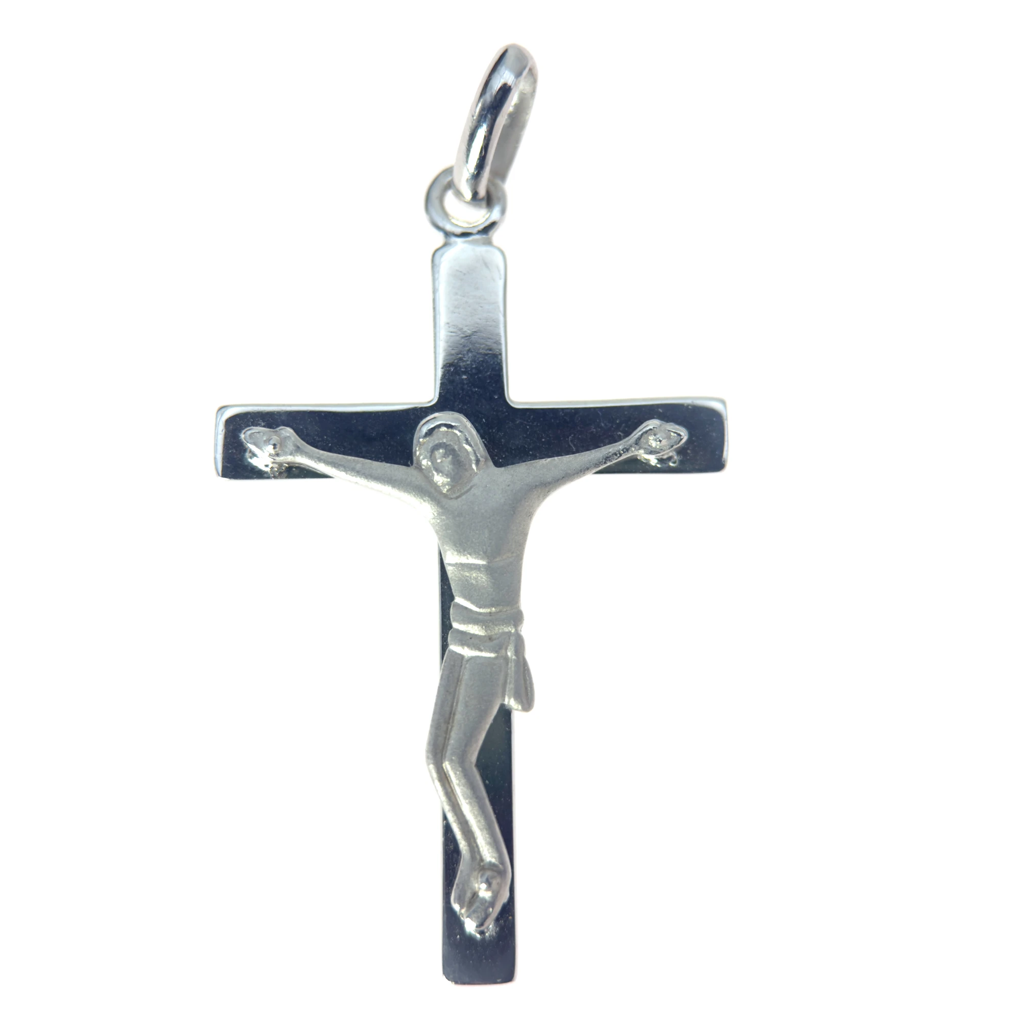 Crucifix fin et minimaliste en argent