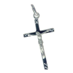 Crucifix fin et minimaliste en argent