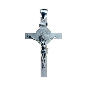 Crucifix de Saint Benoît en argent 925 – médaillon au revers