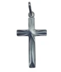 Croix en argent avec relief étoile rayonnante