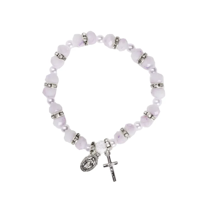 Dizainier bracelet perles pastel & strass