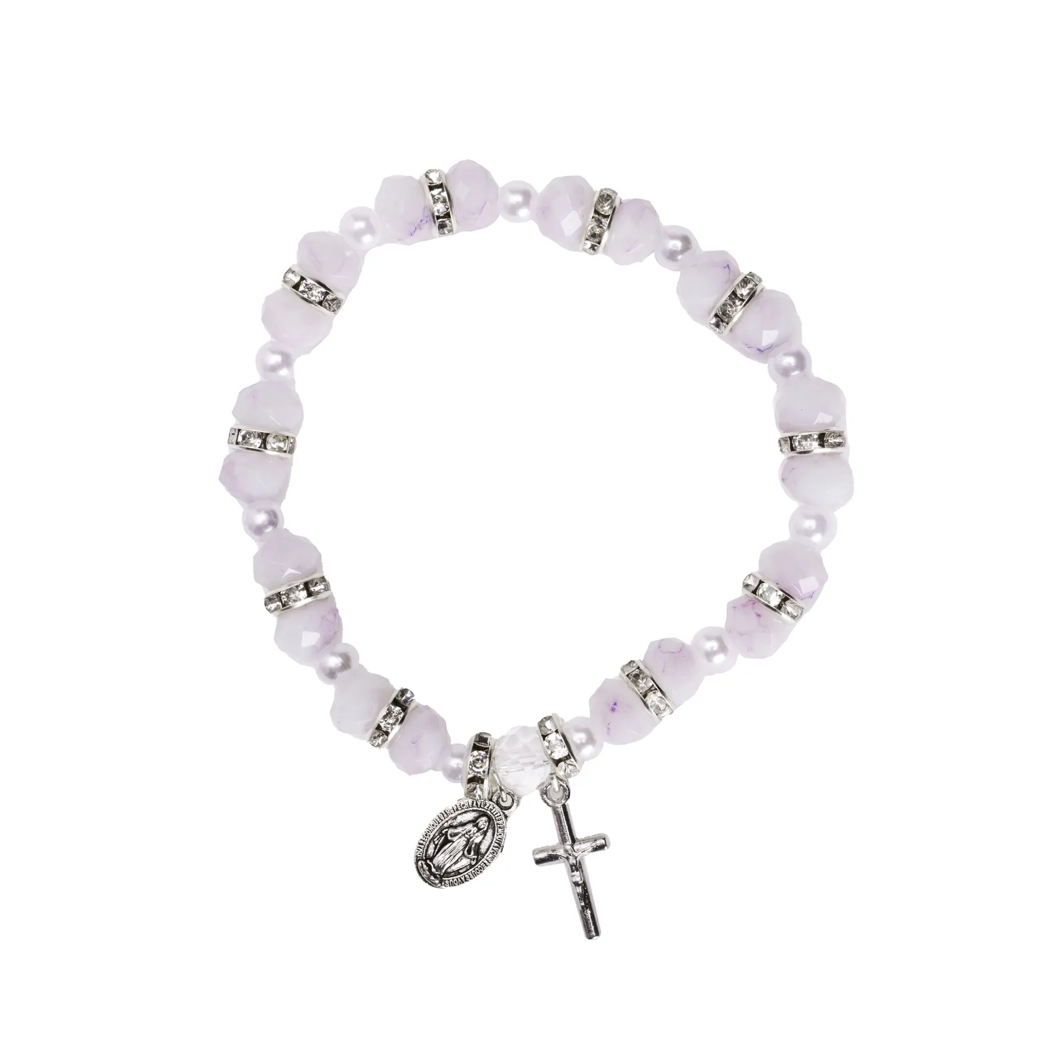 Dizainier bracelet perles pastel & strass