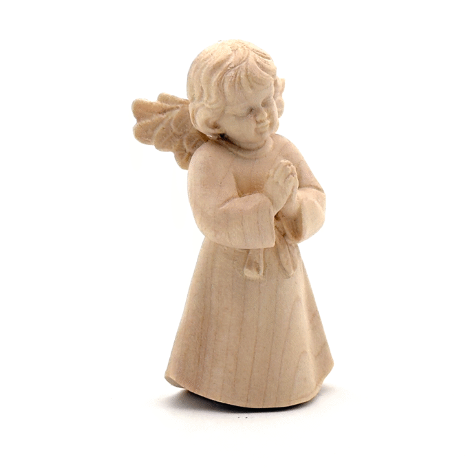 Statue Ange en prière -bois naturel