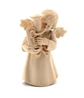 Statue ange au trombone en bois