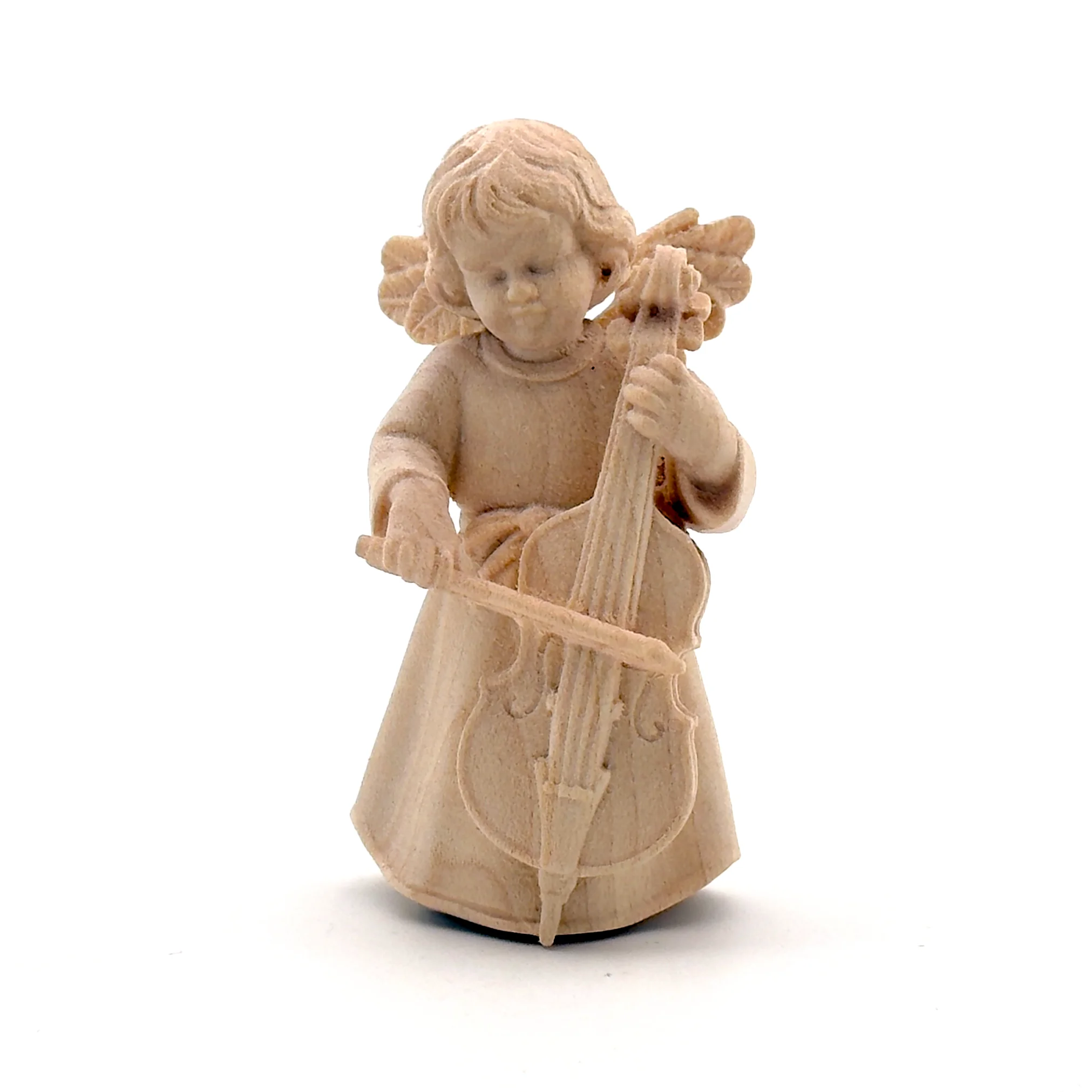 Statue ange au violoncelle bois