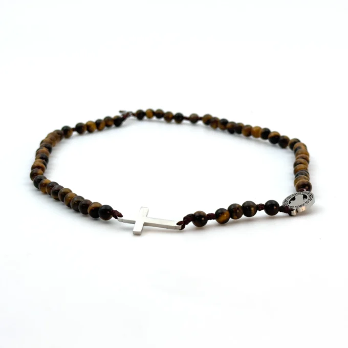 Chapelet Oeil de tigre Notre Dame de Lourdes